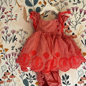 GAP Hot Pink Dress Set with Ruffled Sleeves